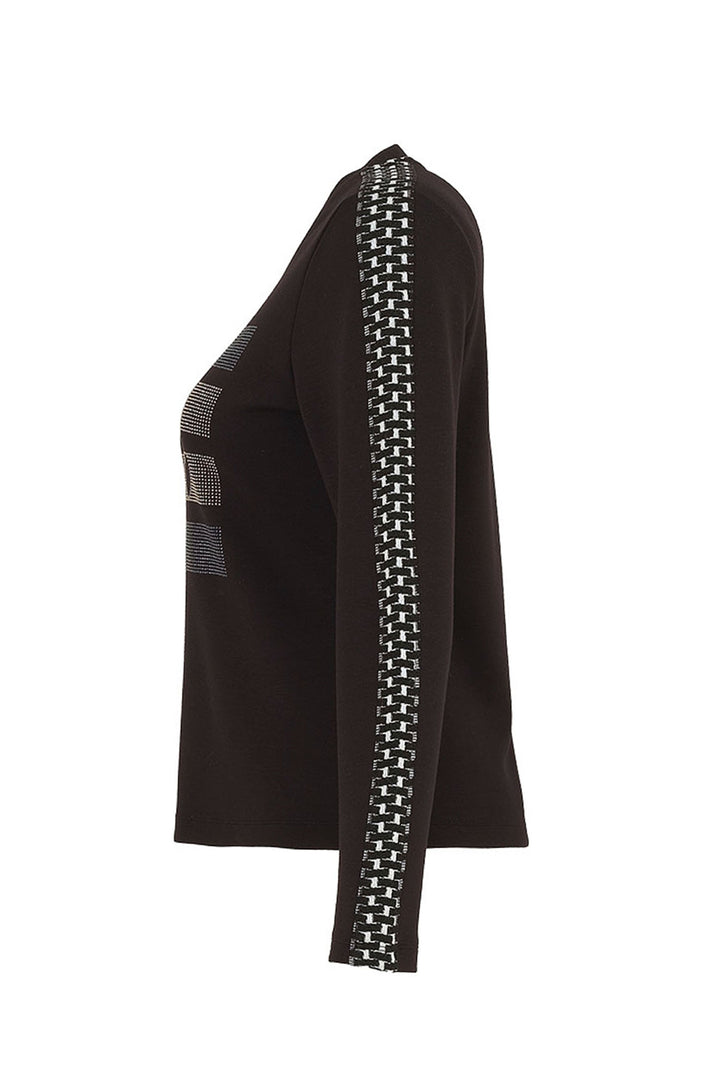 Dolcezza 74170 Top Black Sparkle Love Jumper - Rouge Boutique Inverness