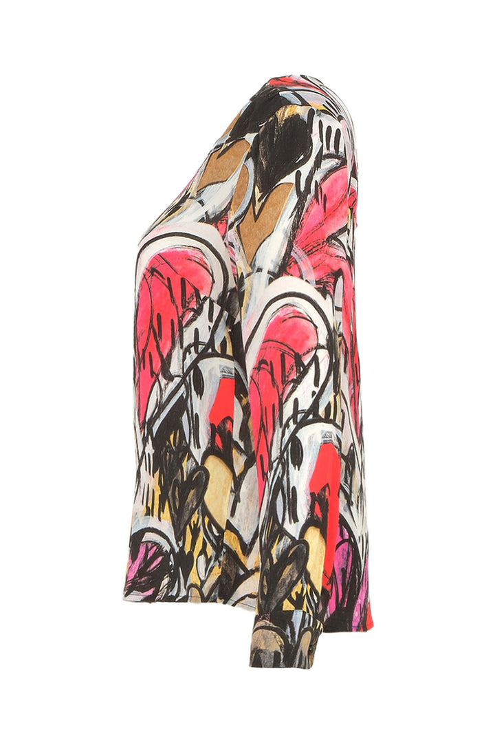 Dolcezza 74607 Sleeved Shirt Top Print - Rouge Boutique Inverness