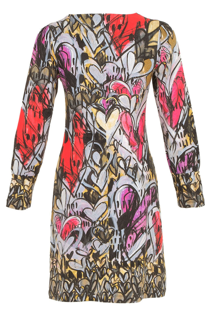 Dolcezza 74609 sleeved Dress Multi Print - Rouge Boutique Inverness
