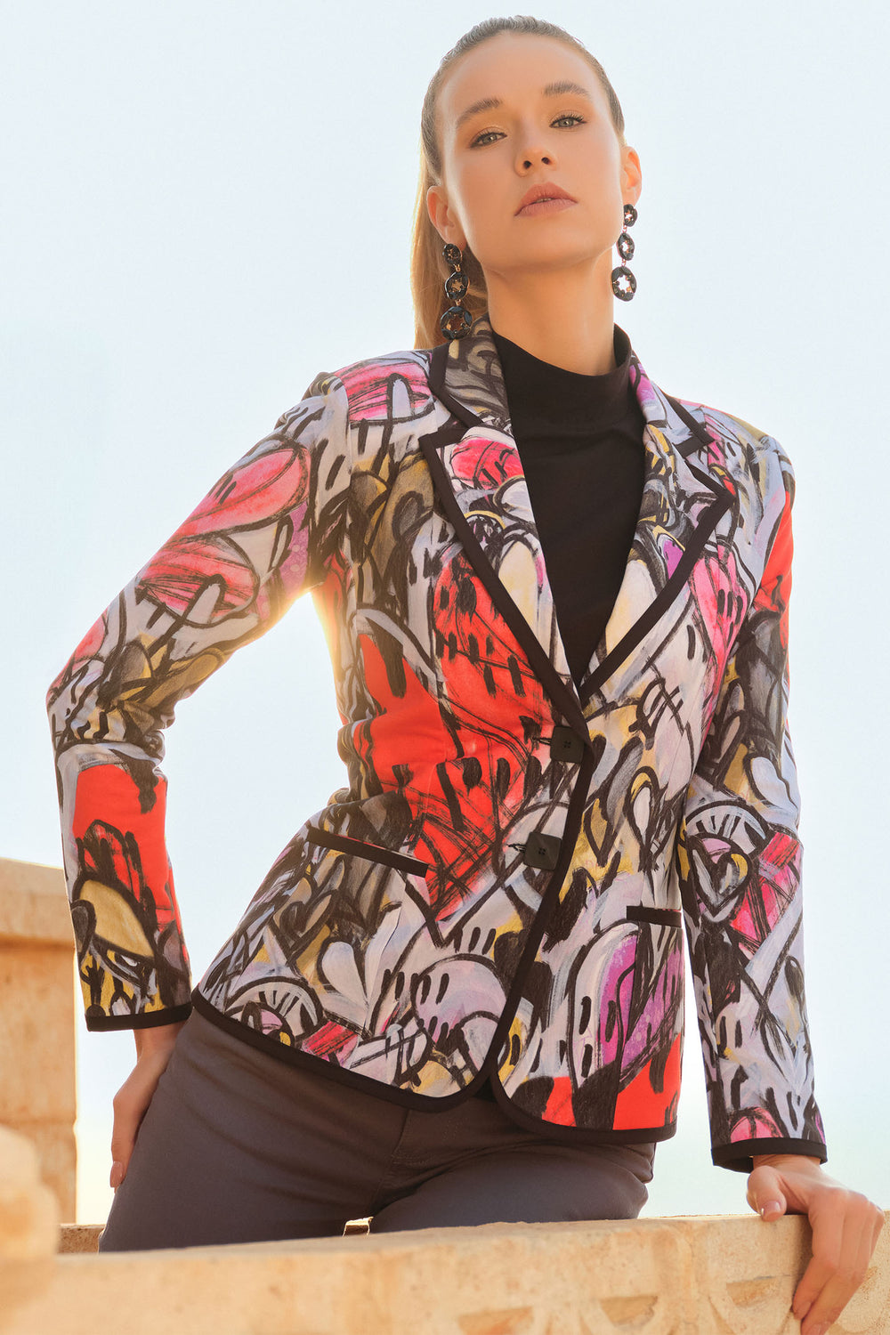 Dolcezza 74610 Jacket Love Heart Print - Rouge Boutique Inverness