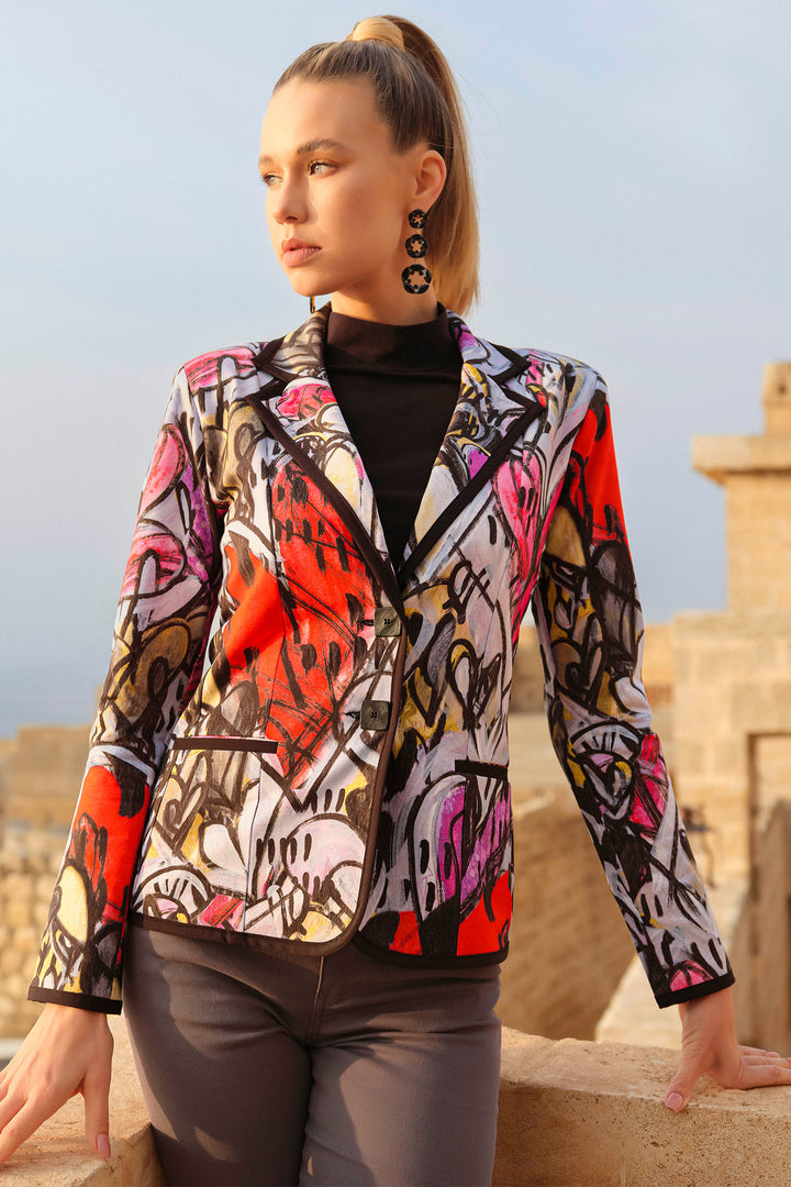 Dolcezza 74610 Jacket Love Heart Print - Rouge Boutique Inverness