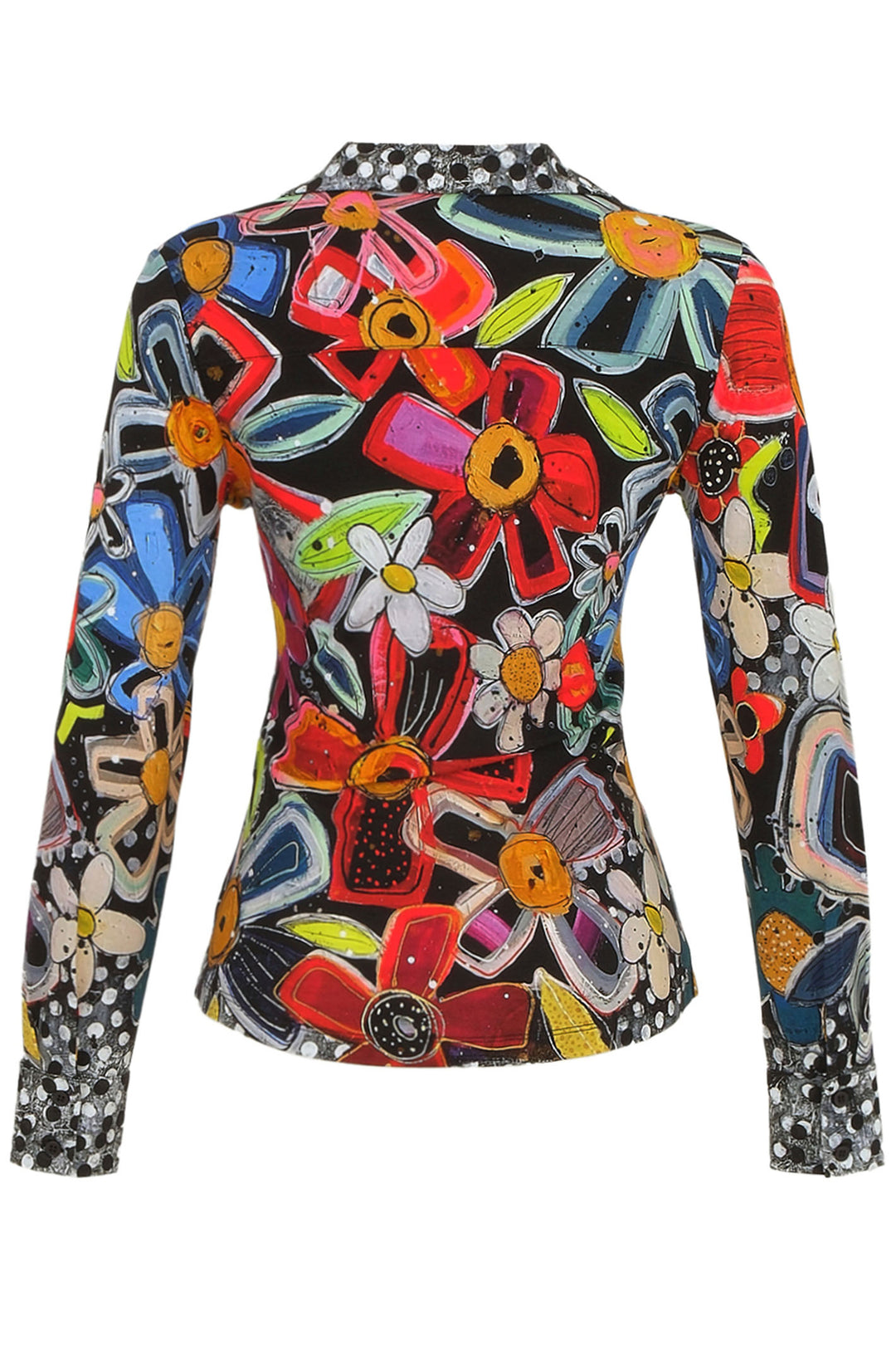 Dolcezza 74651 Flower Print Sleeved Shirt - Rouge Boutique Inverness