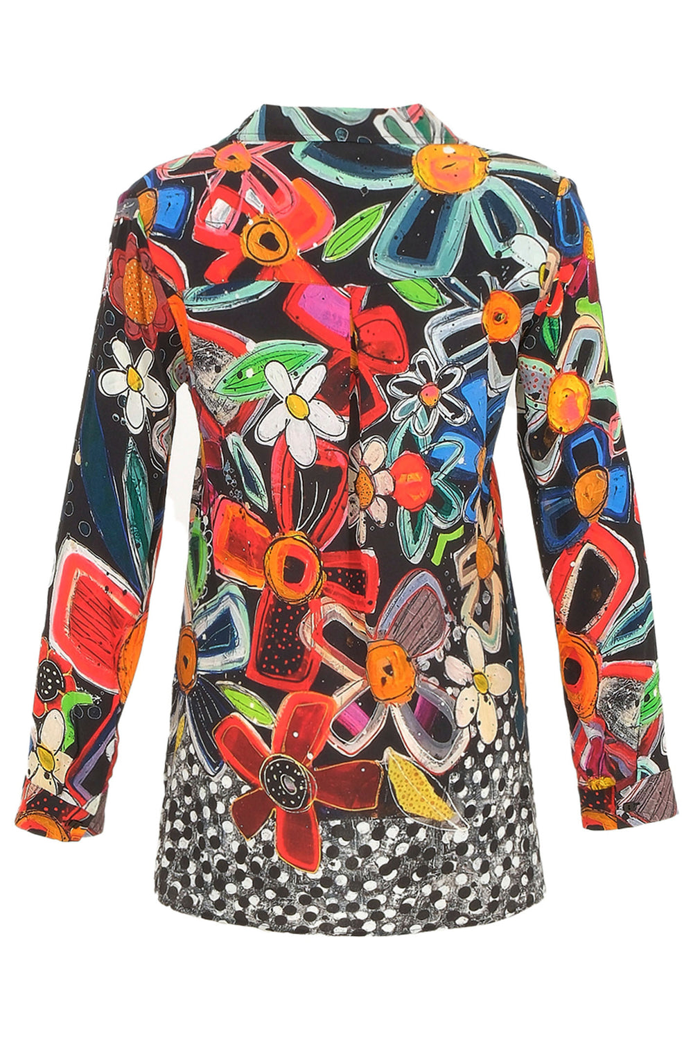 Dolcezza 74655 Long Line Shirt Floral Print - Rouge Boutique Inverness