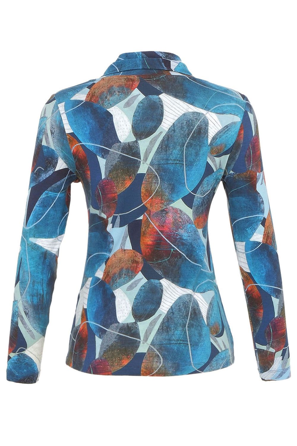 Dolcezza 74701 Blue Print Sleeved Top - Rouge Boutique Inverness