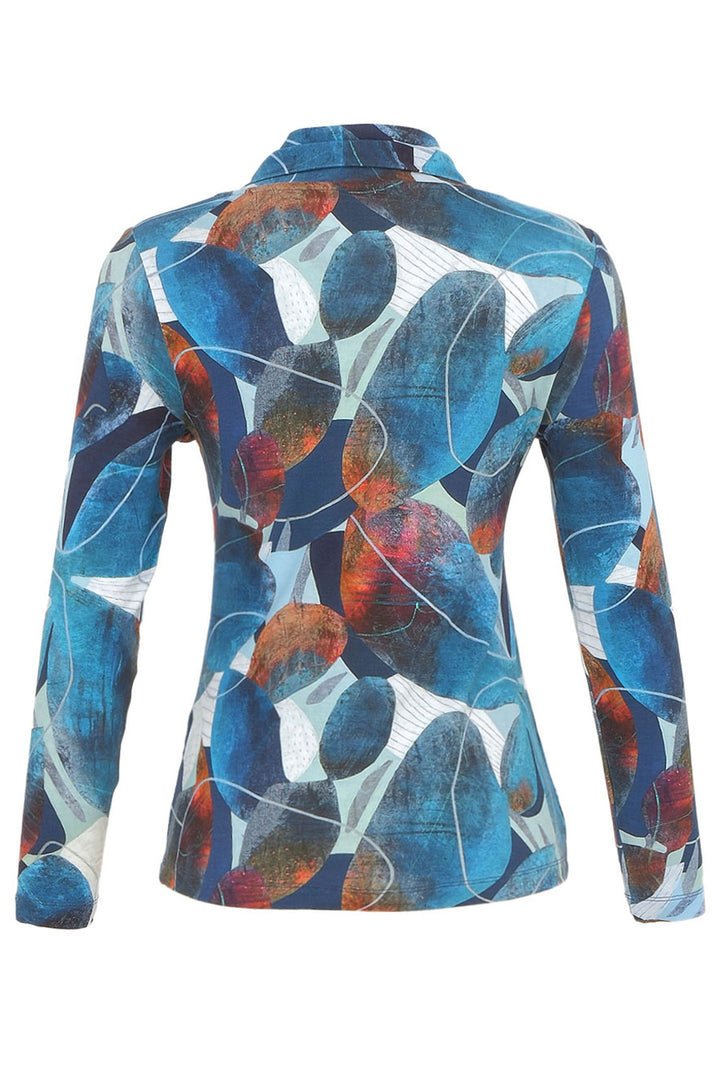 Dolcezza 74701 Blue Print Sleeved Top - Rouge Boutique Inverness