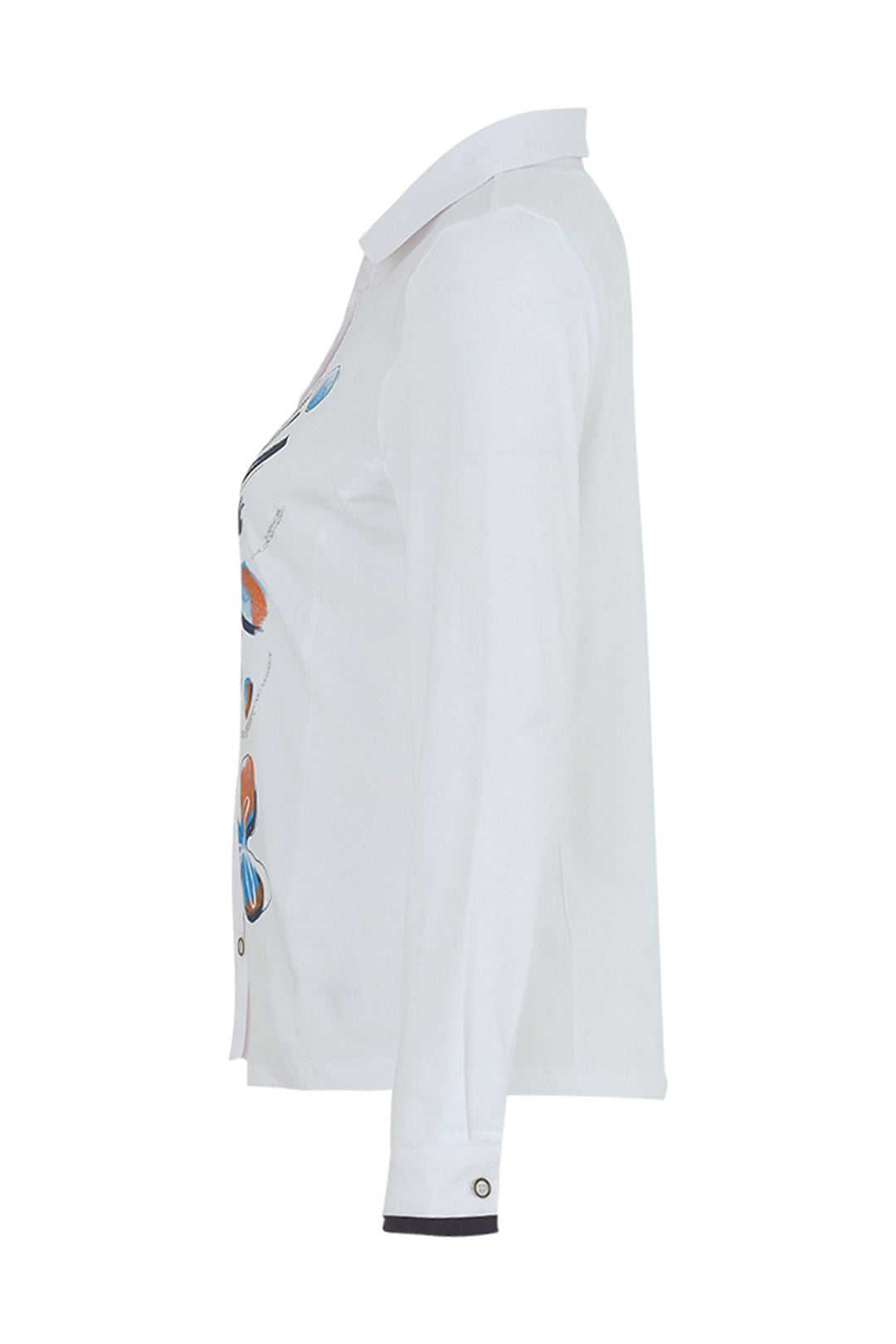 Dolcezza 74703 White Turquoise Print Shirt - Rouge Boutique Inverness