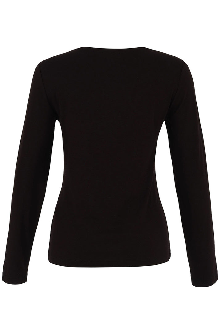 Dolcezza 75100 Black Top Lady in Cap Design Long Sleeve T-Shirt
