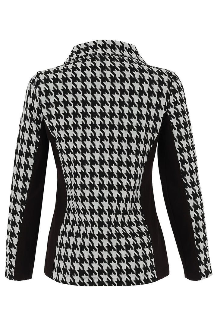 Dolcezza 75103 Black White Dogtooth Print Jacket