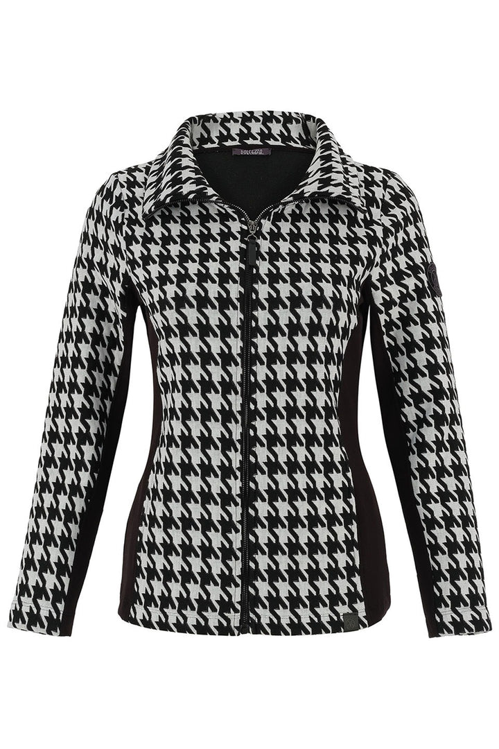Dolcezza 75103 Black White Dogtooth Print Jacket