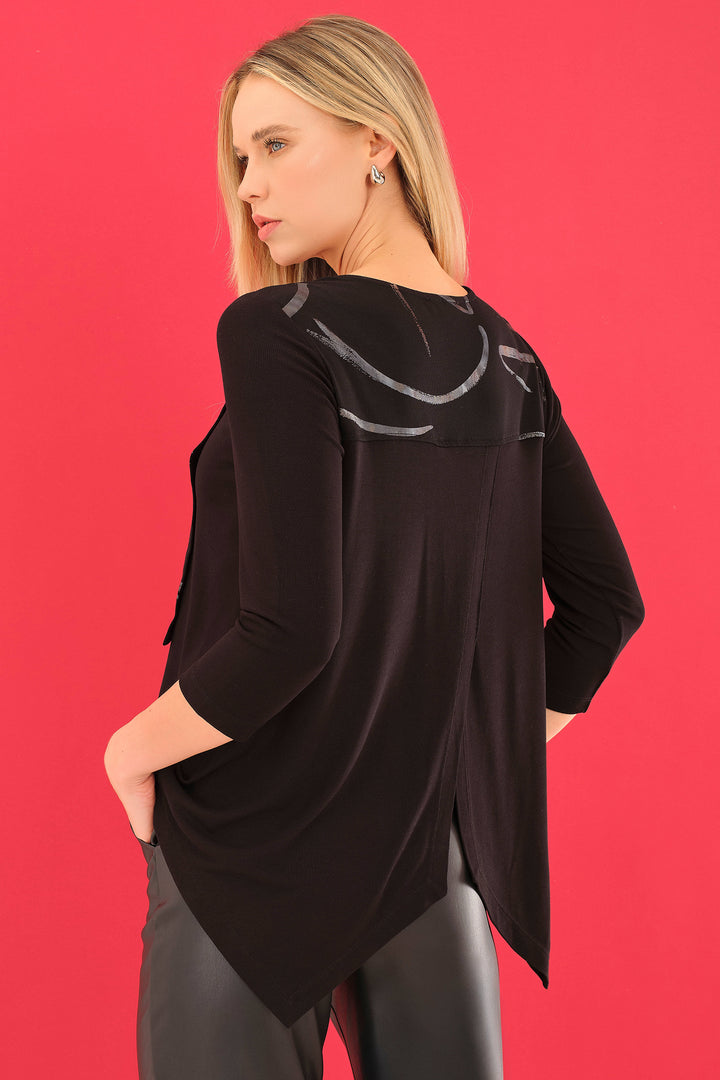 Dolcezza 75121 Top Dancing In The Dark Print Quirky Top