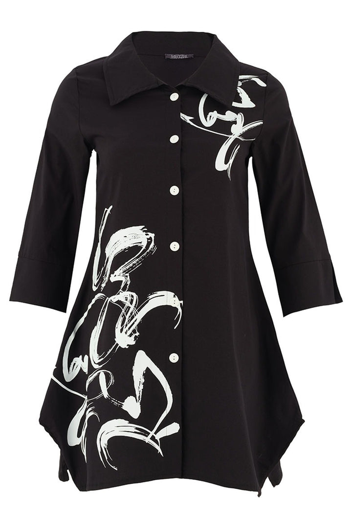 Dolcezza 75125 Black White Longer Shirt with Quirky Bottom