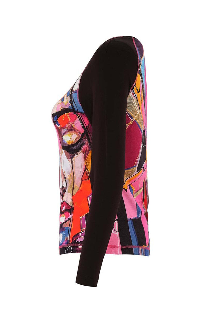 Dolcezza 75620 Lana Frey Baisti Face Print Print Top