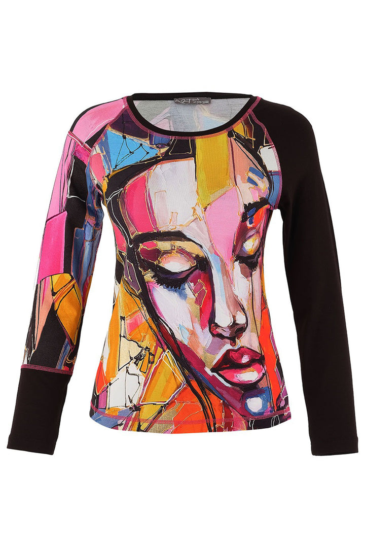 Dolcezza 75620 Lana Frey Baisti Face Print Print Top