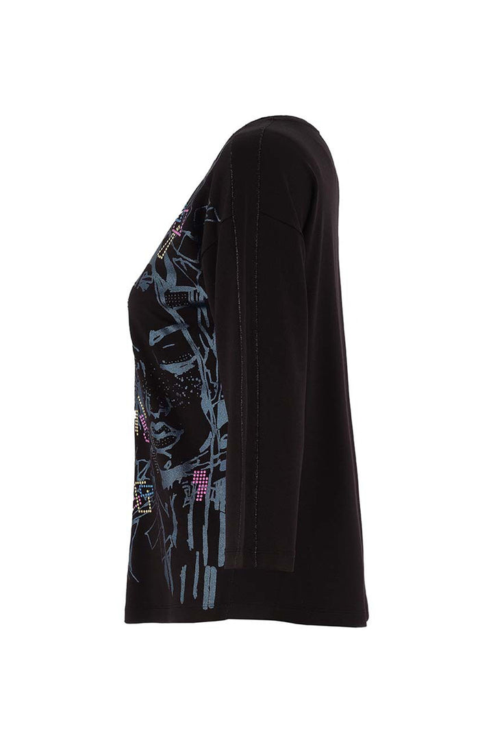 Dolcezza 75622 Black Lana Frey Baisti Print Top