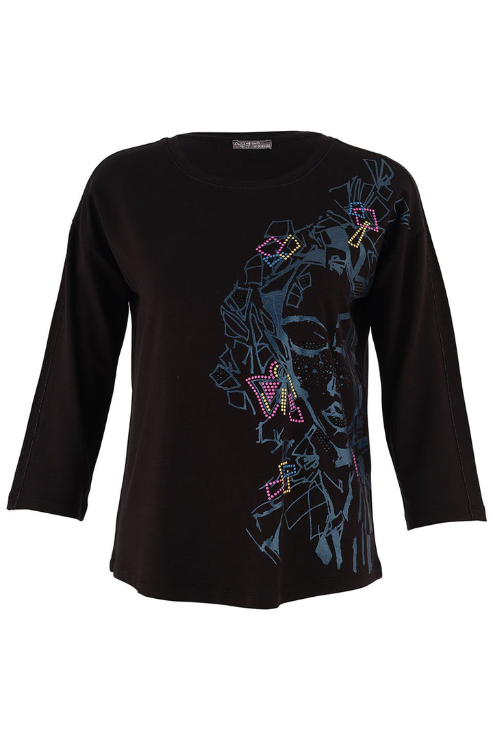 Dolcezza 75622 Black Lana Frey Baisti Print Top