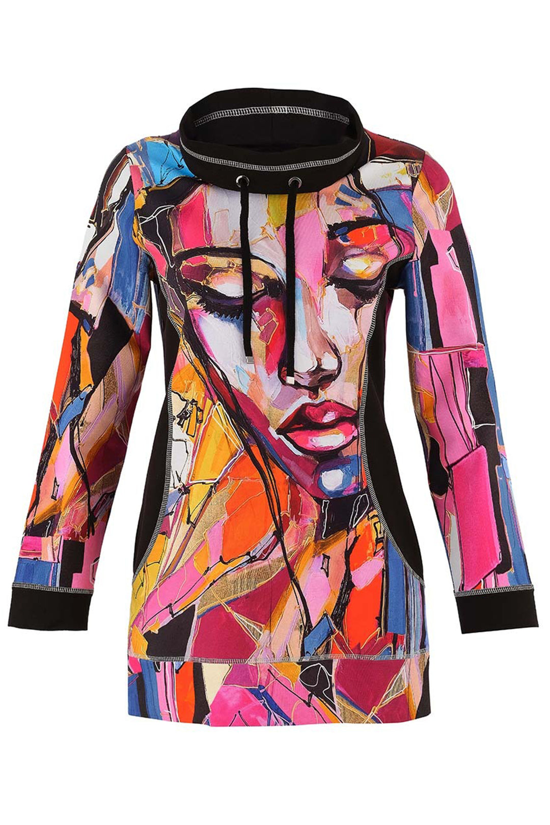 Dolcezza 75624 Black Lana Frey Baisti Print Tunic Top