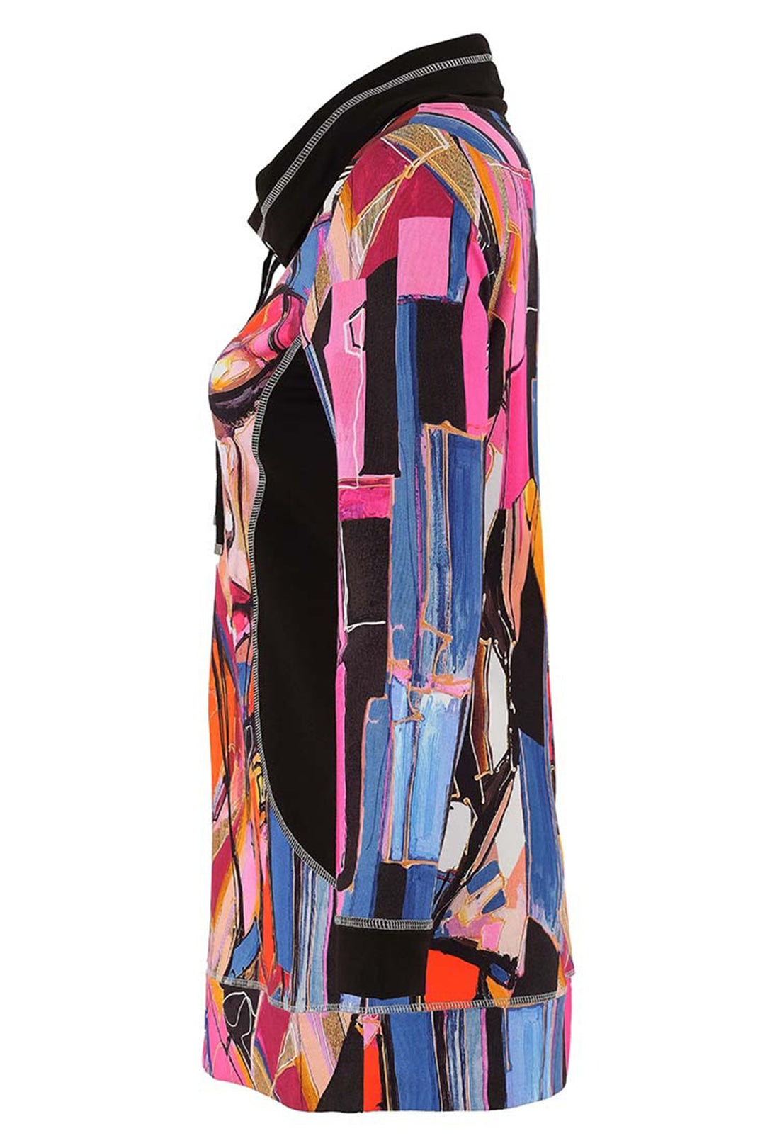 Dolcezza 75624 Black Lana Frey Baisti Print Tunic Top