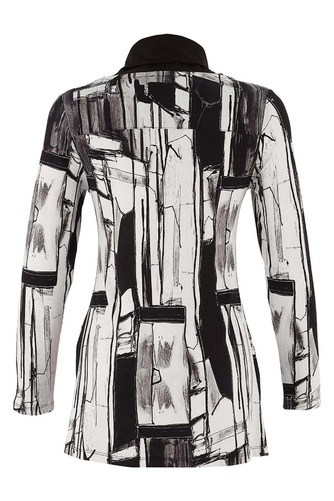 Dolcezza 75632 Black White Multicolour Abstract Print Top