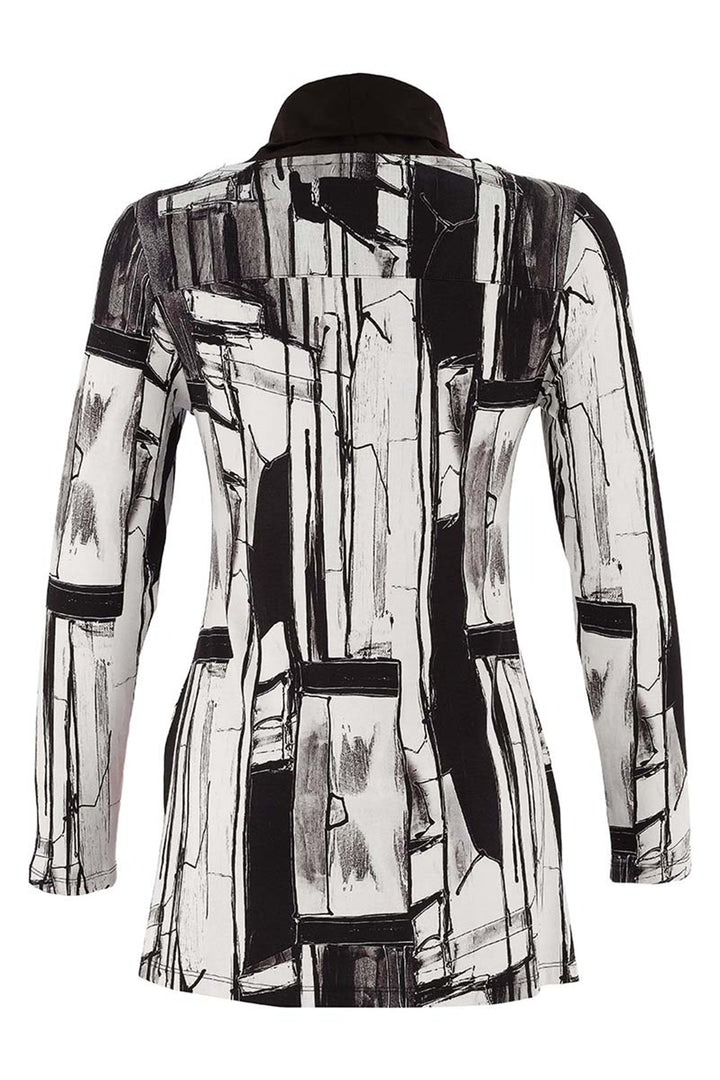 Dolcezza 75632 Black White Multicolour Abstract Print Top