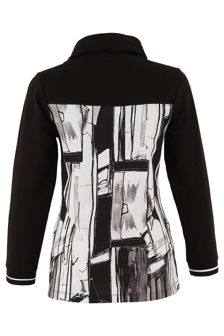 Dolcezza 75633 Black White Print High Neck Top