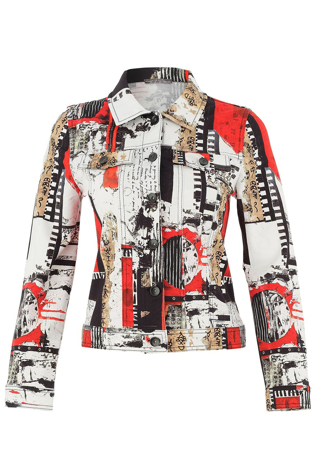 Dolcezza 75647 Black Red Beige Carol Staub Bookworn Print Jacket