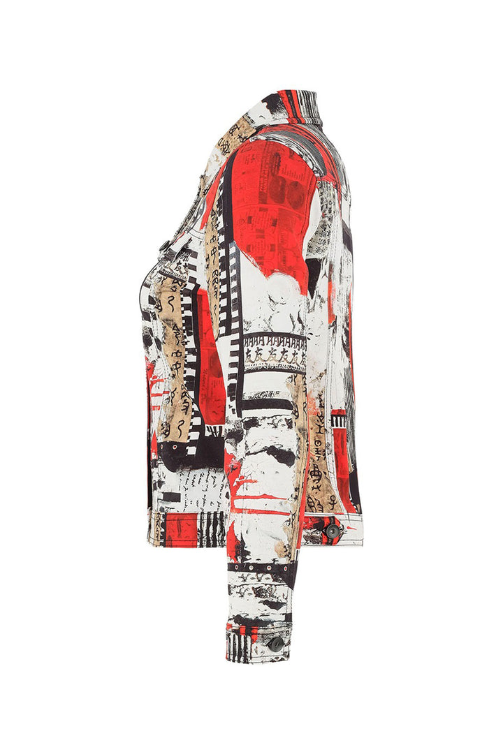 Dolcezza 75647 Black Red Beige Carol Staub Bookworn Print Jacket