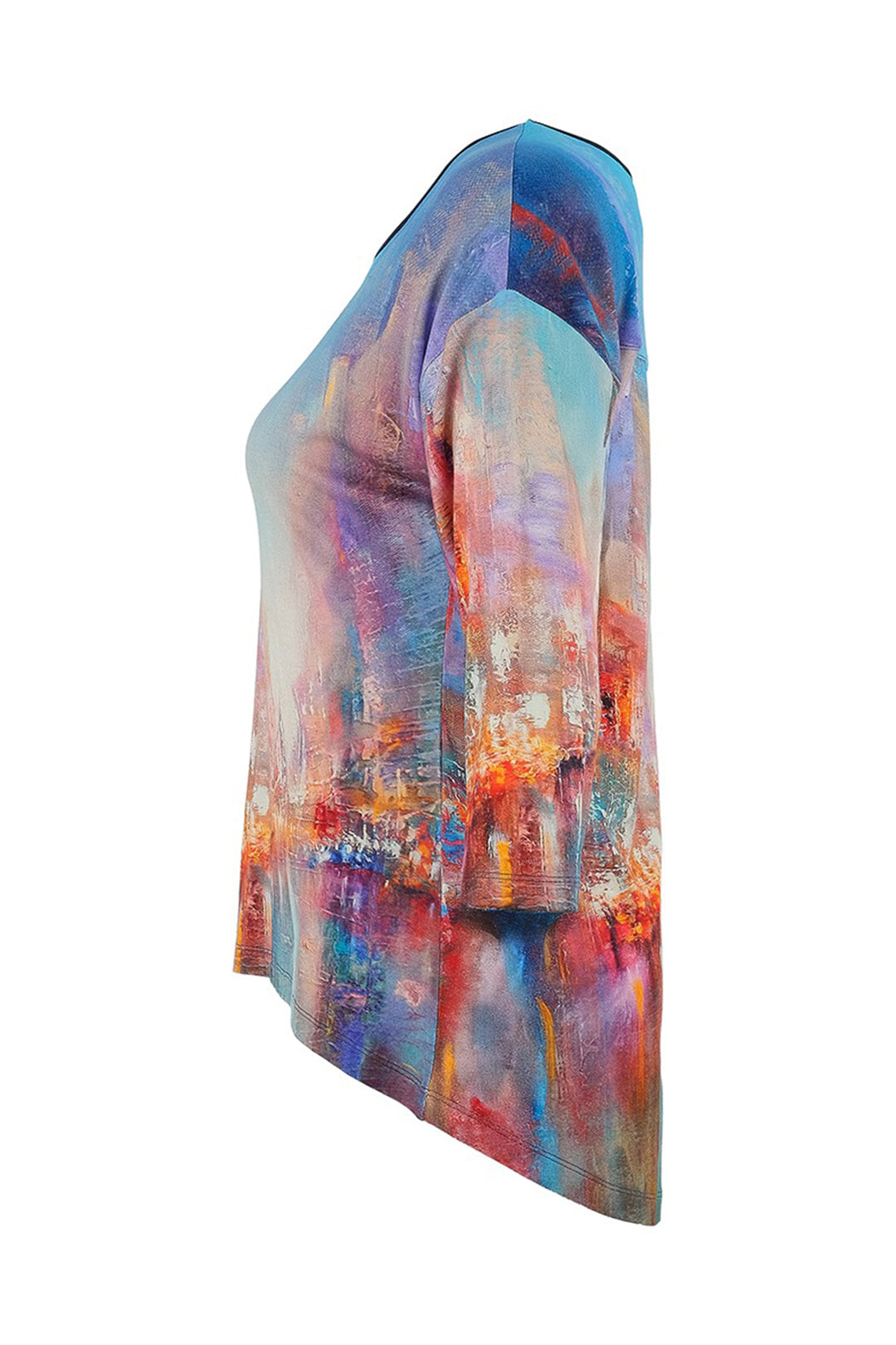 Dolcezza 75713 The Blue City Print Zip Back Top