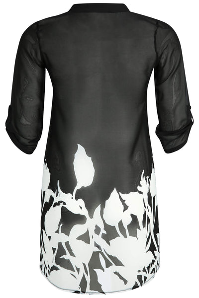 Doris Streich 237182 91 Black White Floral Print Tunic - Rouge Boutique