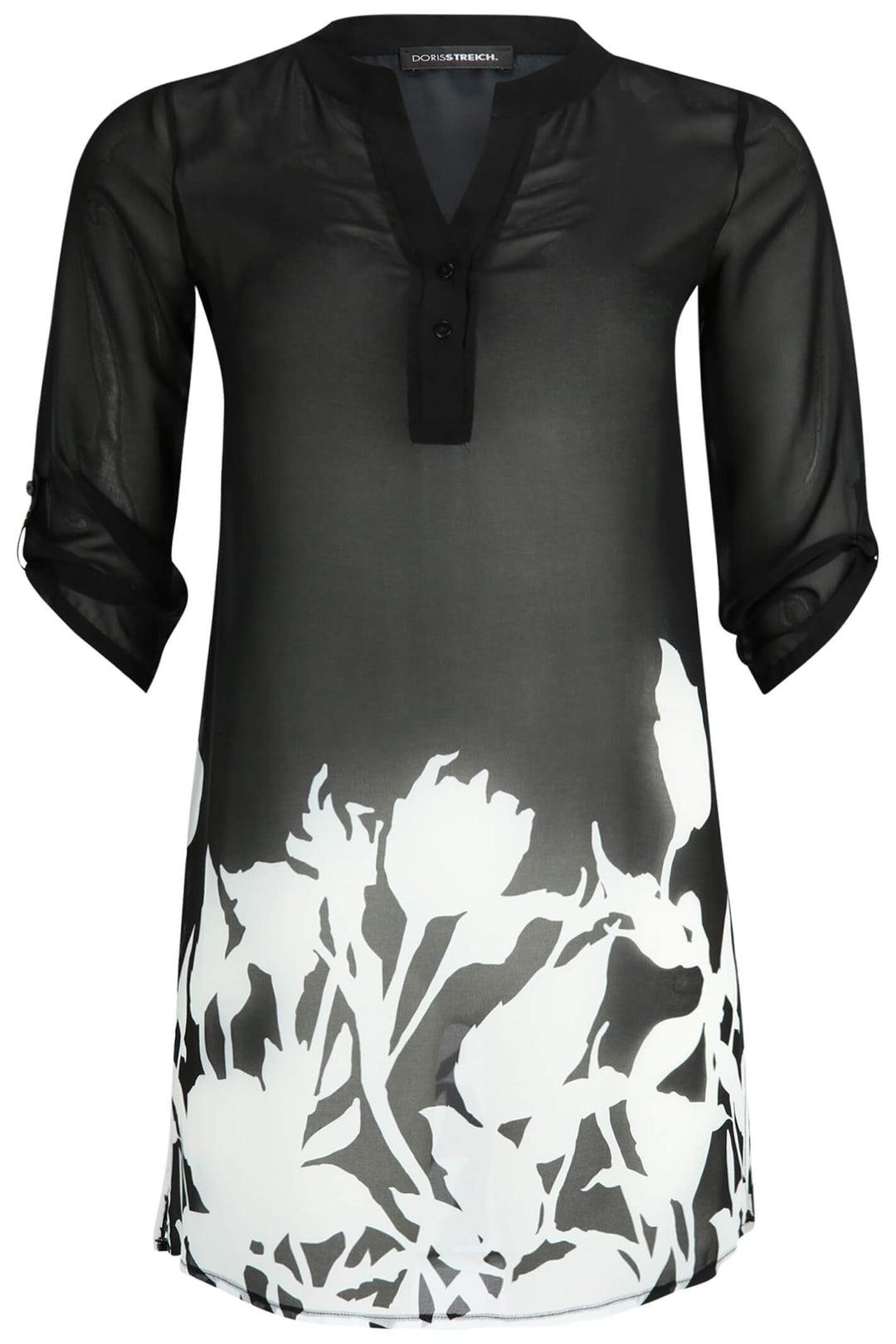 Doris Streich 237182 91 Black White Floral Print Tunic - Rouge Boutique