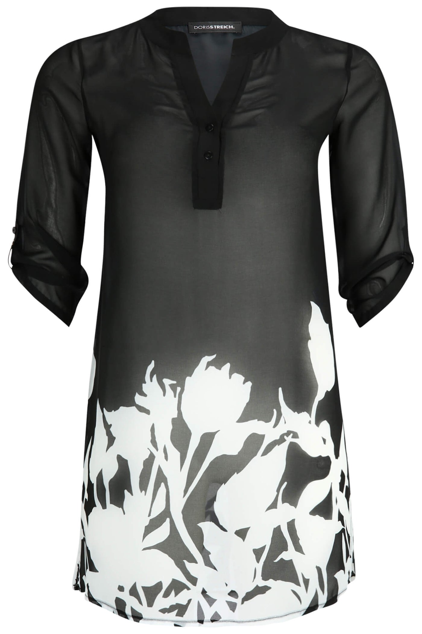 Doris Streich 237182 91 Black White Floral Print Tunic - Rouge Boutique