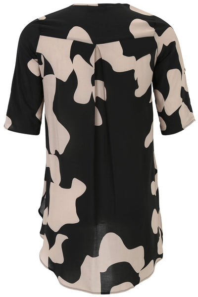 Doris Streich 260418 Black & Tan Print Shirt - Rouge Boutique