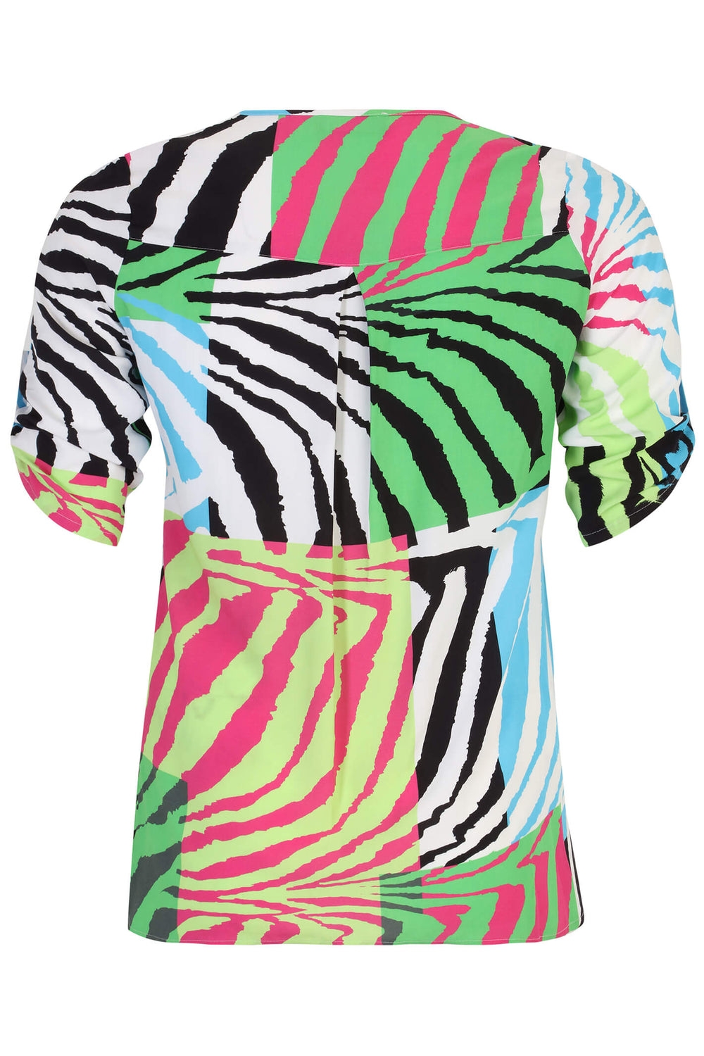 Doris Streich 268 228 Multicolour Zebra Print Shirt Sleeve Top - Rouge Boutique
