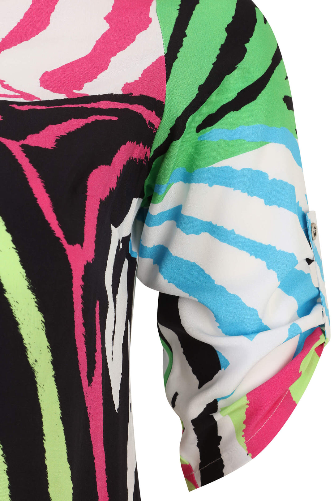 Doris Streich 268 228 Multicolour Zebra Print Shirt Sleeve Top - Rouge Boutique