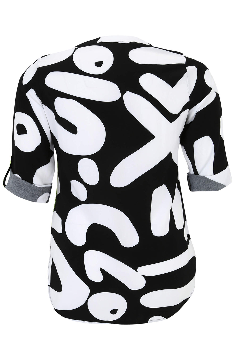 Doris Streich 279 108 Black & White Print V-Neck Top - Rouge Boutique