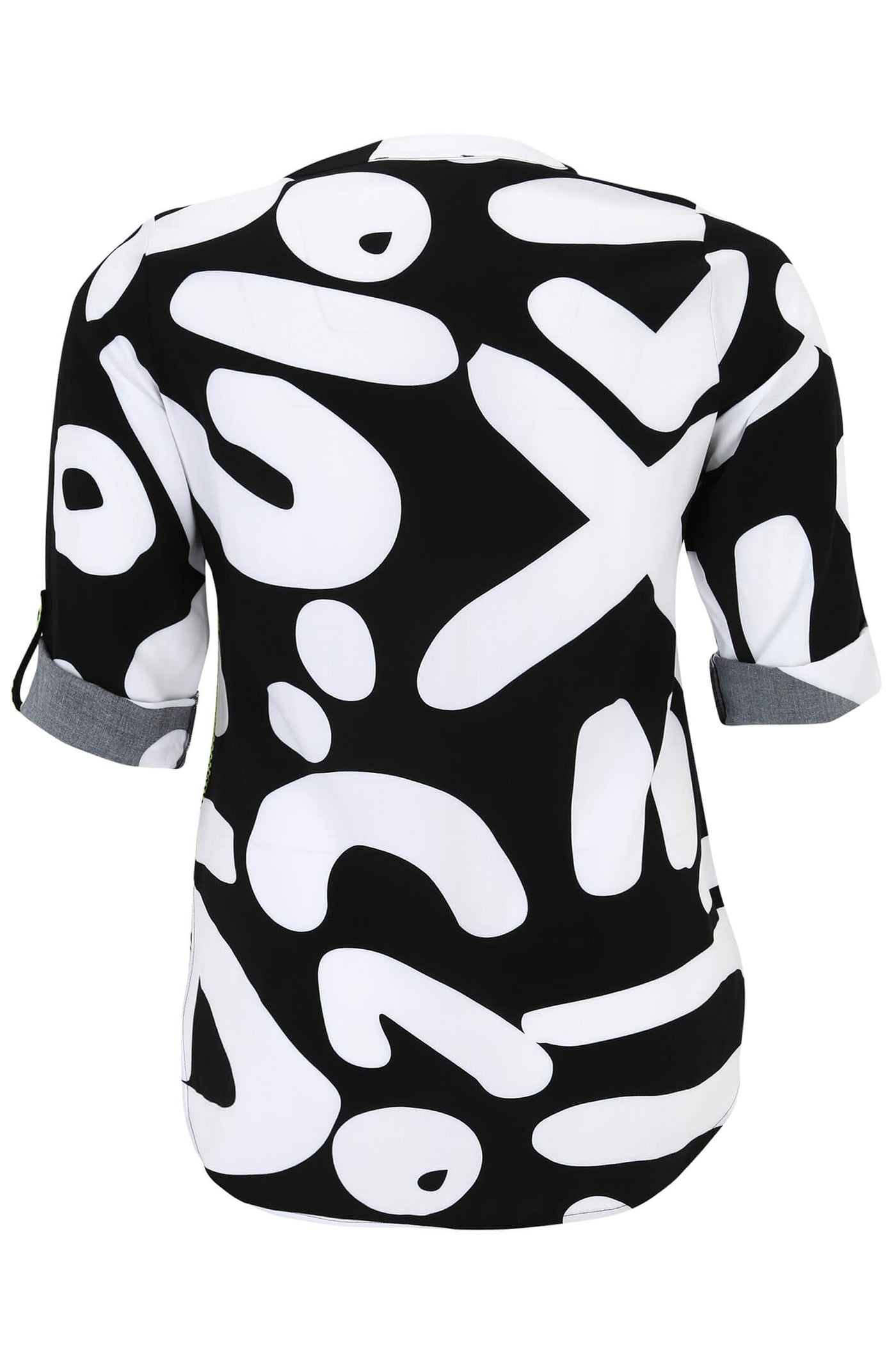 Doris Streich 279 108 Black & White Print V-Neck Top - Rouge Boutique