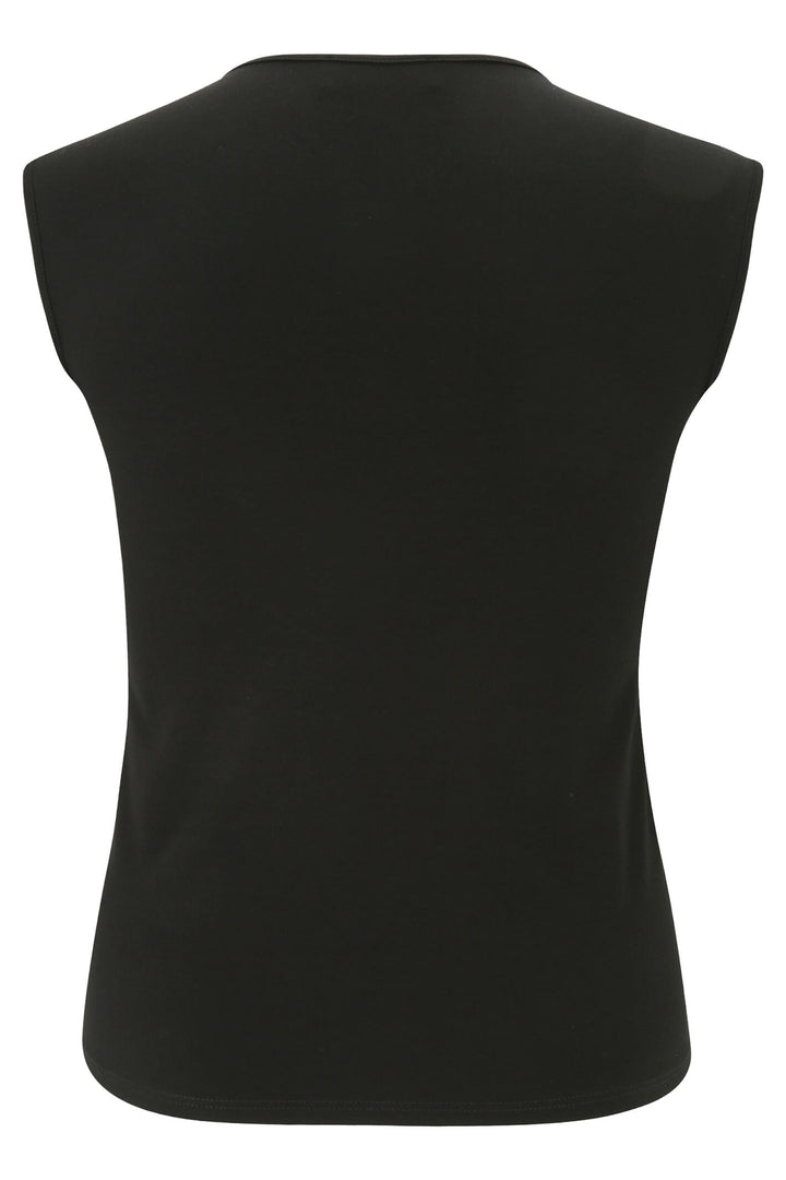 Doris Streich 559 270 Black Flower Print Diamante Sleeveless T-Shirt - Rouge Boutique