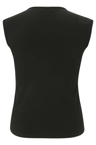 Doris Streich 559 270 Black Flower Print Diamante Sleeveless T-Shirt - Rouge Boutique