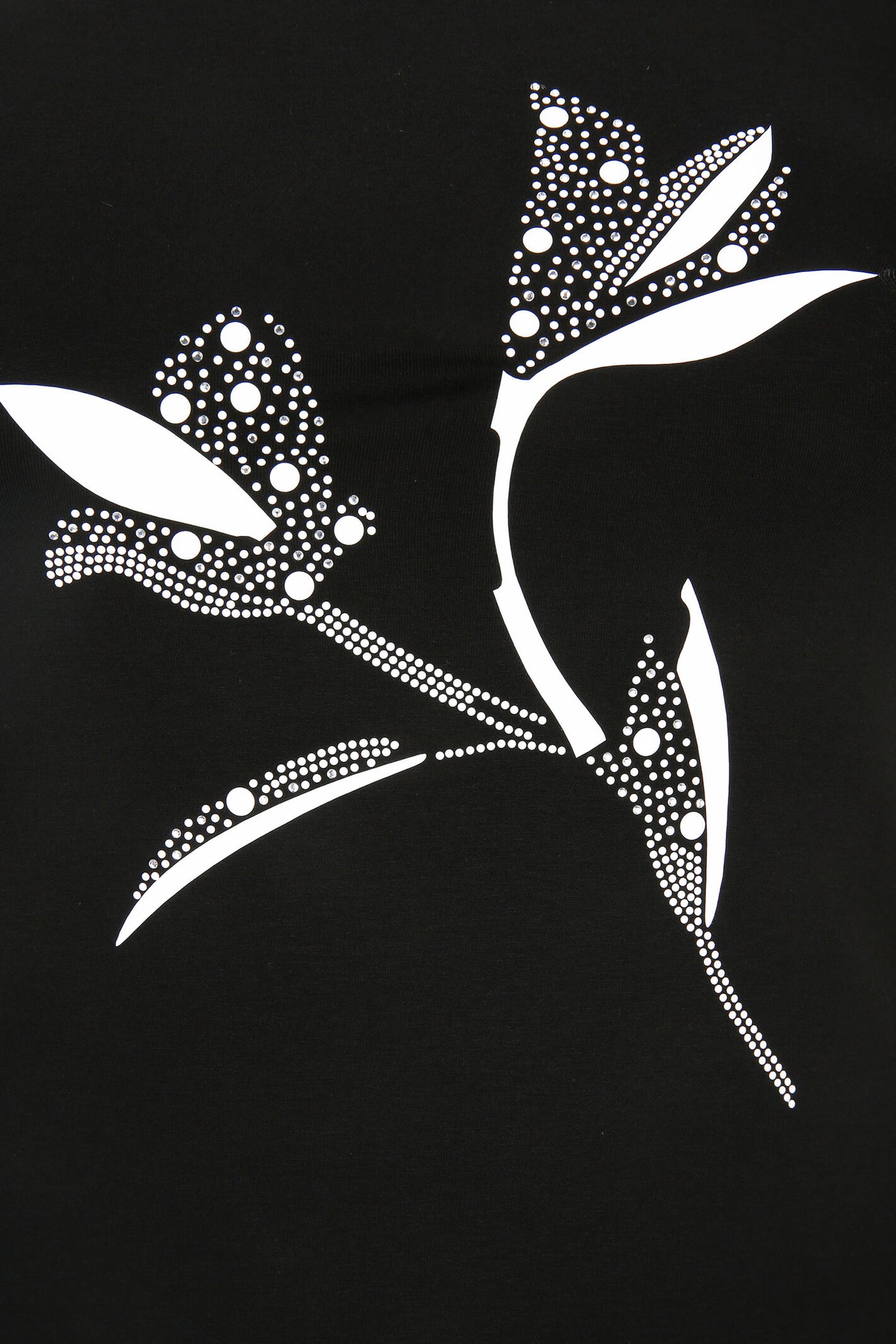 Doris Streich 559 270 Black Flower Print Diamante Sleeveless T-Shirt - Rouge Boutique