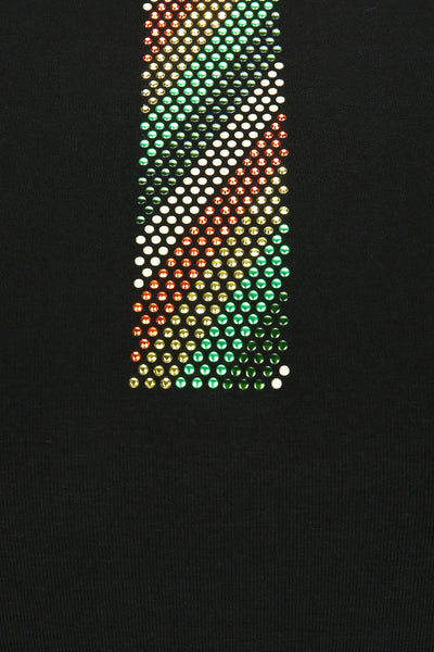 Doris Streich 596 270 Rainbow Sparkle Black Sleeveless T-Shirt - Rouge Boutique