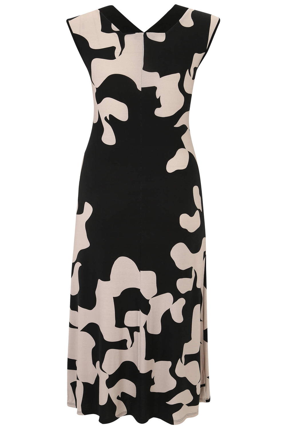 Doris Streich 643 416 Black & Beige Print Cap Sleeve Dress - Rouge Boutique