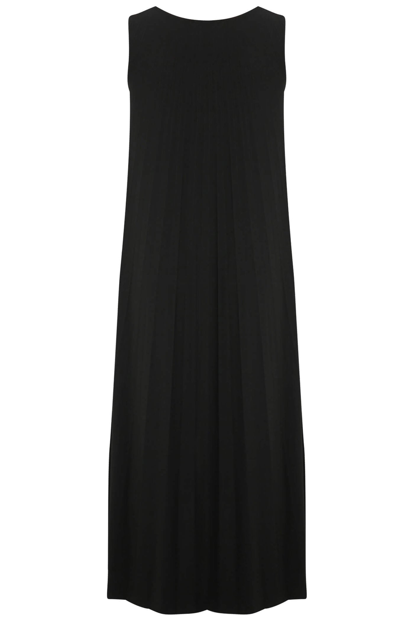 Doris Streich 680 186 Black Pleated High-Low Hem Sleeveless Dress - Rouge Boutique