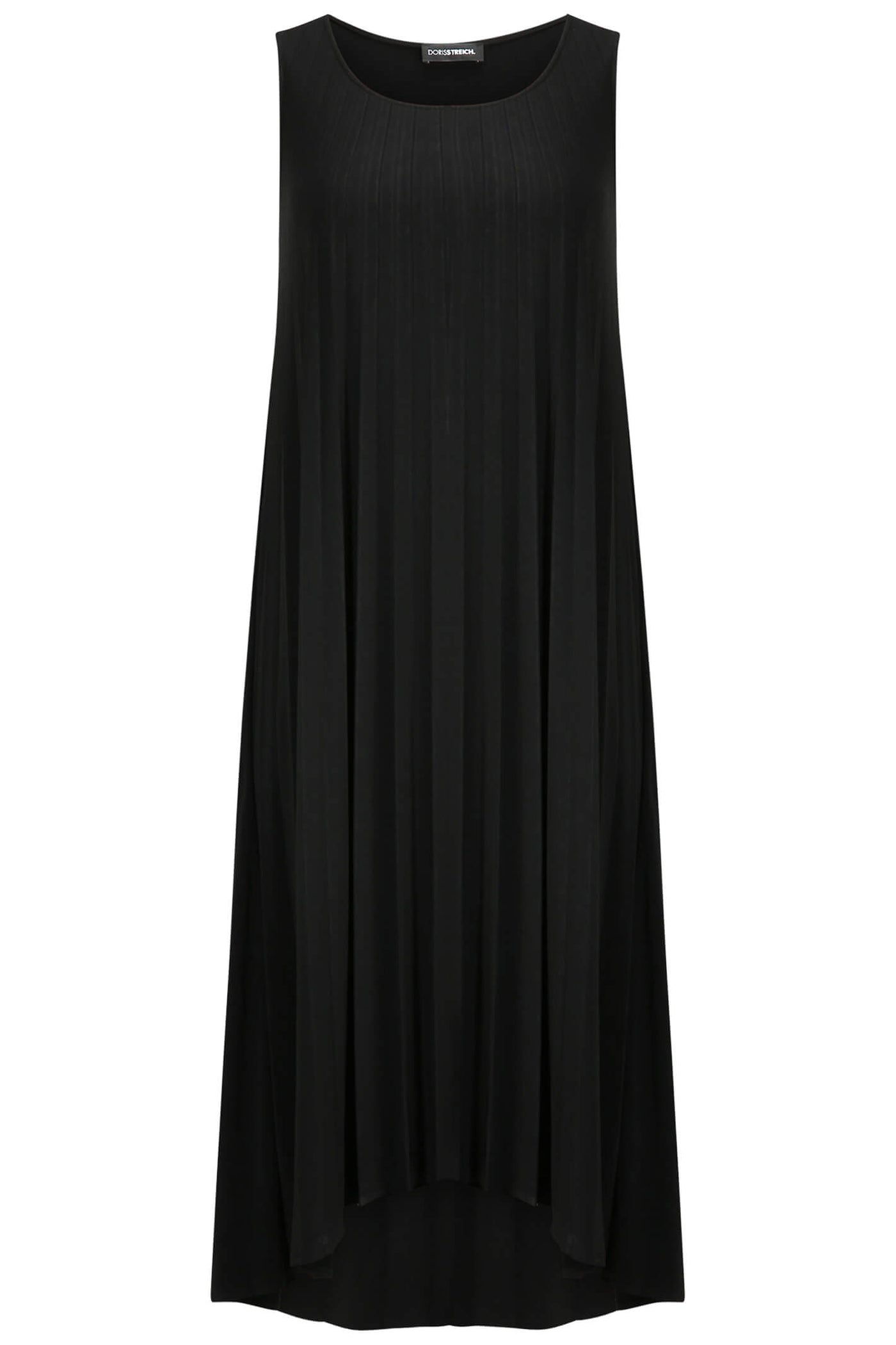 Doris Streich 680 186 Black Pleated High-Low Hem Sleeveless Dress - Rouge Boutique