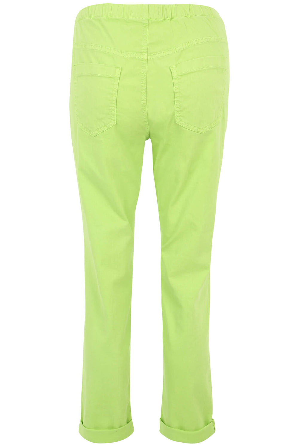 Doris Streich 807 196 Lime Green Pull-On Turn Up Trousers - Rouge Boutique