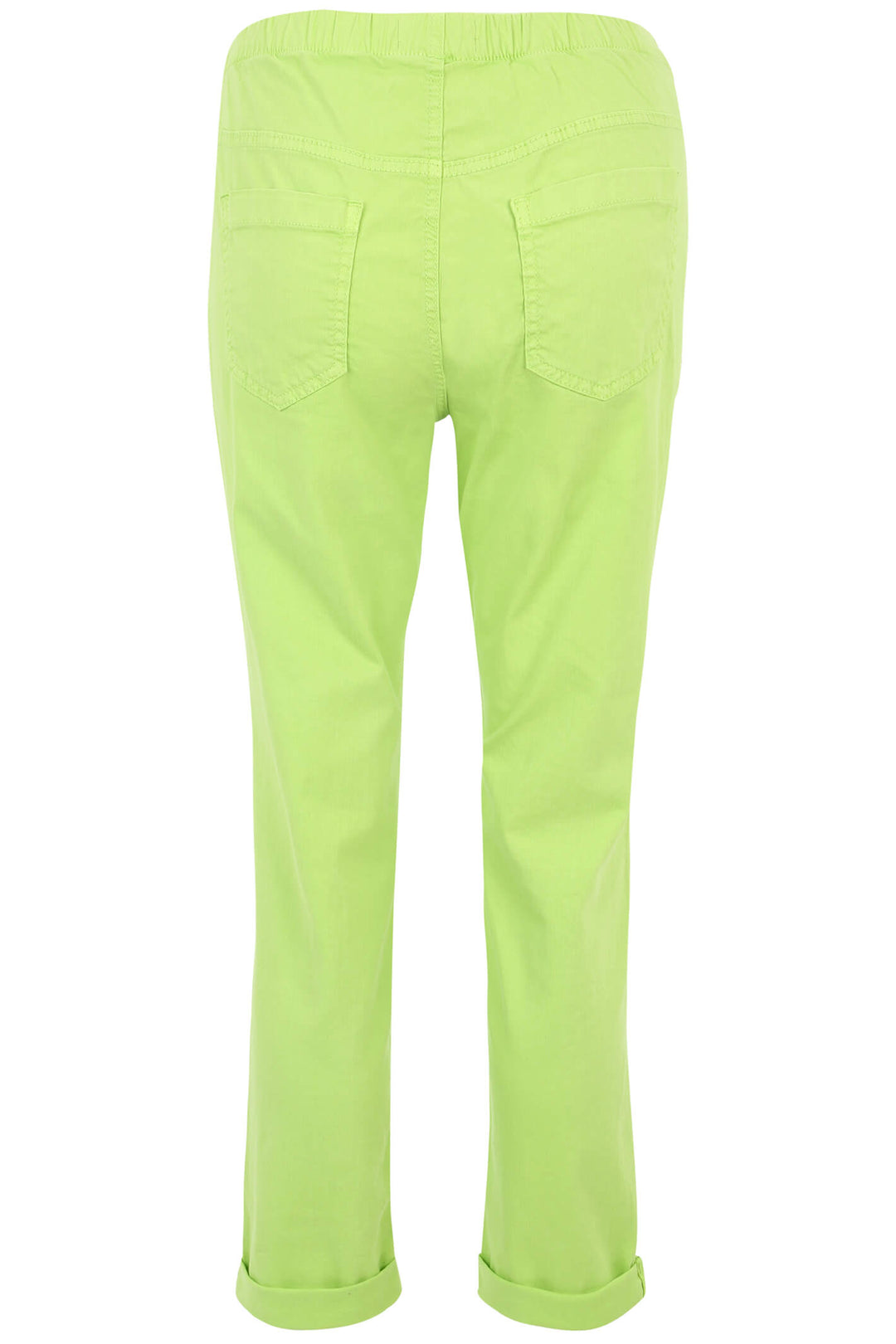 Doris Streich 807 196 Lime Green Pull-On Turn Up Trousers - Rouge Boutique