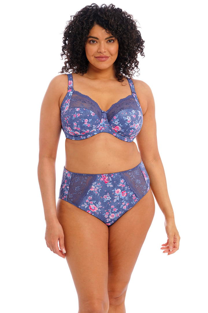 Elomi EL4110DEL Morgan Blue Denim Floral Stretch Banded Full Cup Bra - Rouge Boutique Inverness