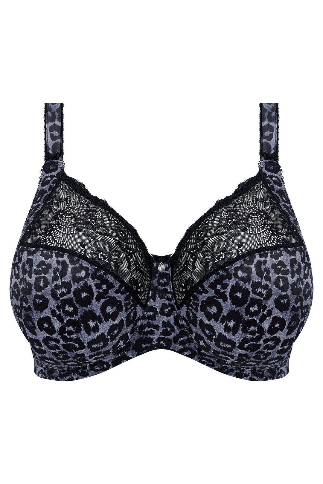 Elomi EL4110SND Morgan Snow Leopard Black Blue Print UW Bra - Rouge Boutique Inverness
