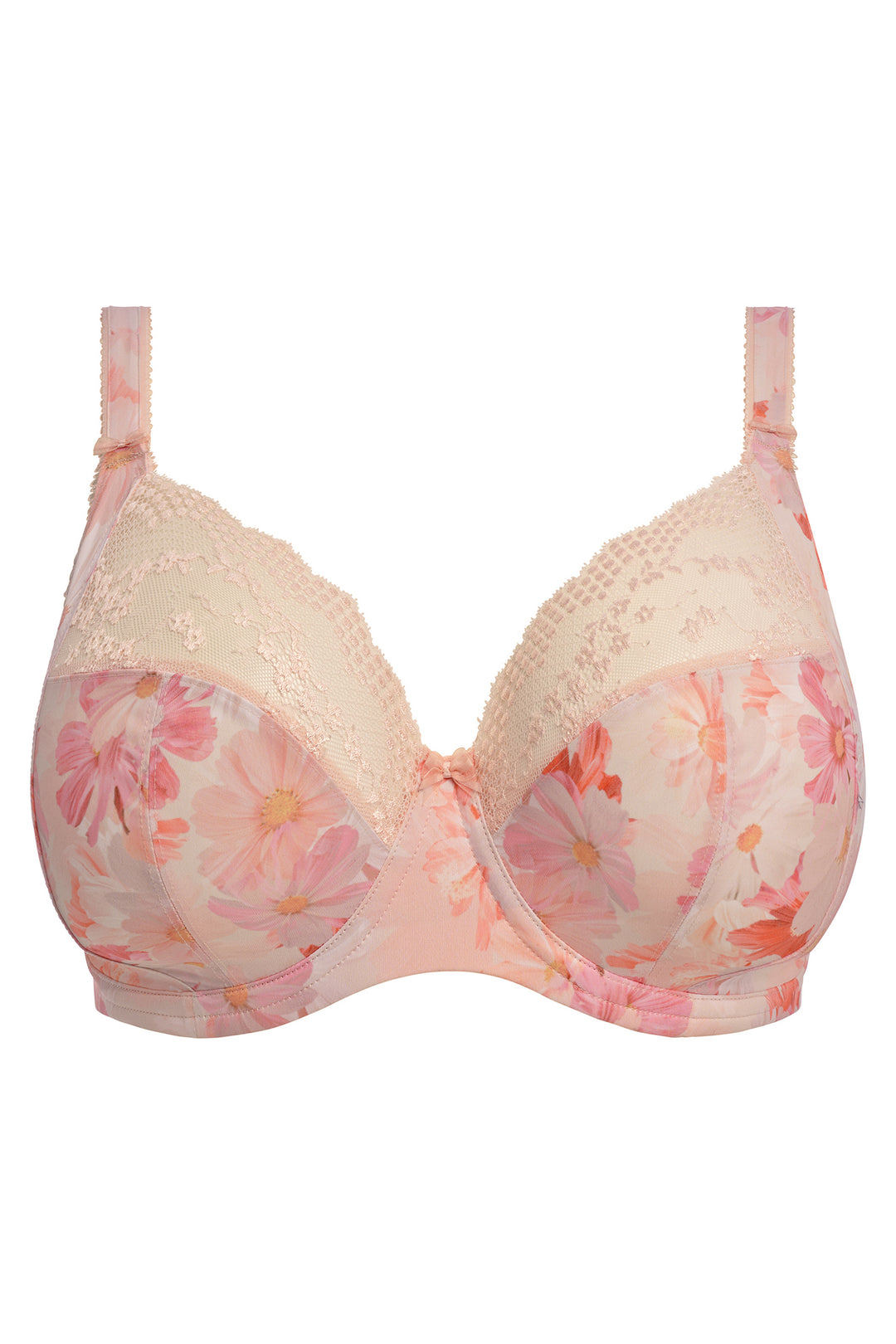Floral-patterned bra on a white background