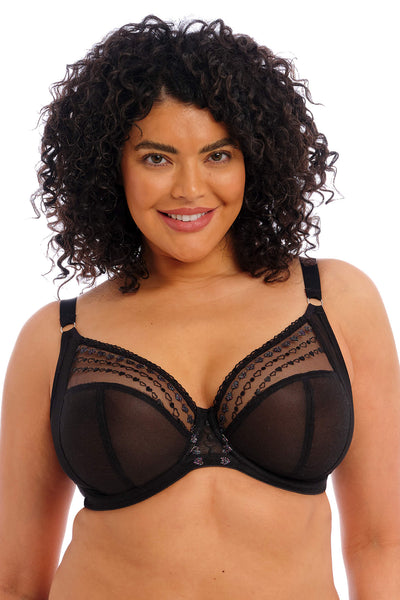 Elomi EL8900DIS Matilda Black Disco Kiss Underwire Plunge Bra - Rouge Boutique Inverness