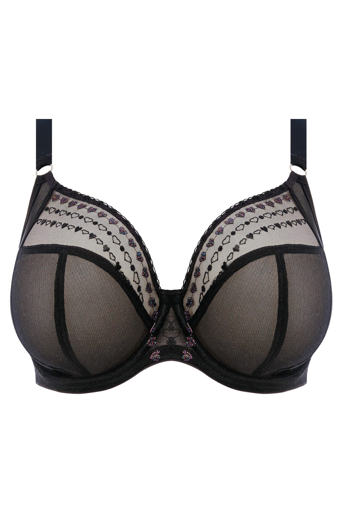 Elomi EL8900DIS Matilda Black Disco Kiss Underwire Plunge Bra - Rouge Boutique Inverness