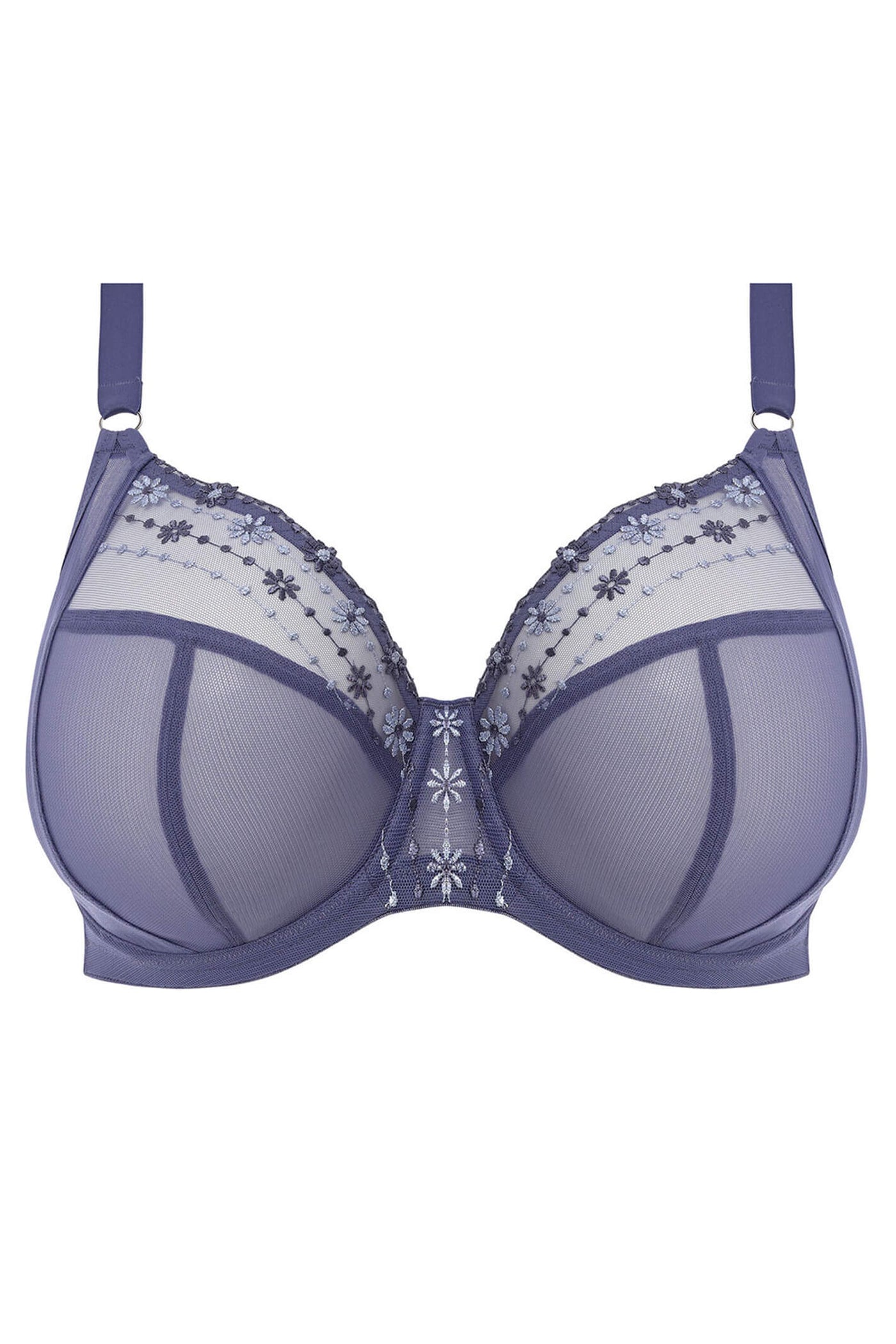 Elomi EL8900DNY Matilda Denim Daisy Blue Underwire Plunge Bra - Rouge Boutique Inverness